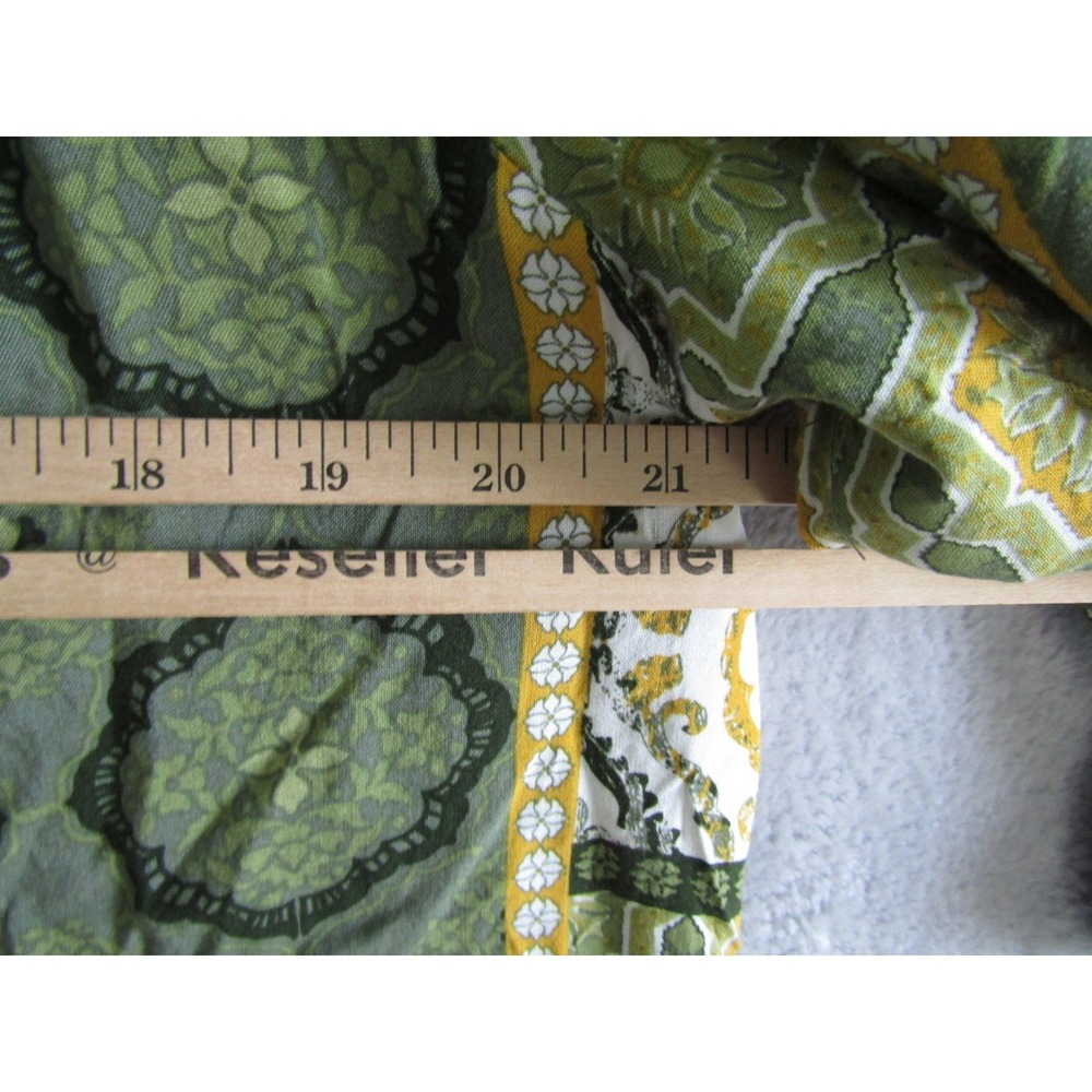 Cato 14 16W Green Patchwork Print Square Neck Boh… - image 8